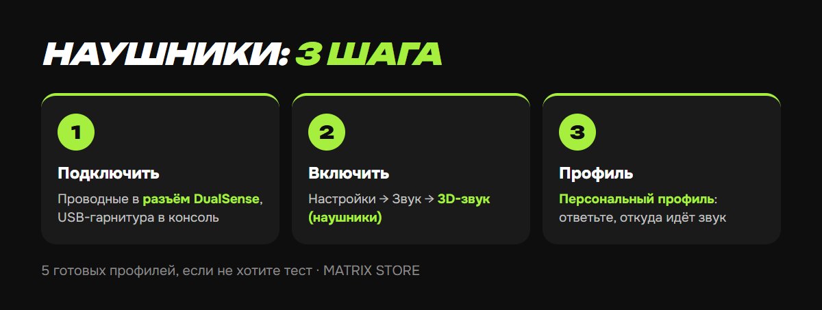 Включить 3D-звук для наушников на PS5